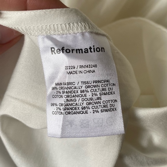 Reformation Liah Dress in White Tie Back NEW - Picture 9 of 10